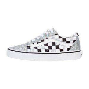 VANS Kids Glitter Checkerboard Old Skool Shoes 12